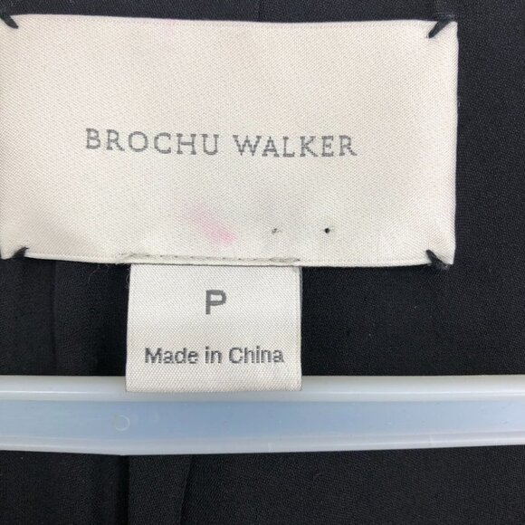 Brochu Walker black linen Tencel cardigan blazer w/large draped collars size S/P - Picture 13 of 16